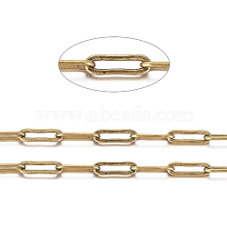 Brass Paperclip Chains, Flat Oval, Drawn Elongated Cable Chains, Soldered, with Spool, Cadmium Free & Nickel Free & Lead Free, Antique Bronze, 6x2.6x0.4mm, about 16.4 Feet(5m)/roll(X-CHC-S008-001C-AB)