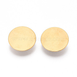 PVD Vacuum Plating 304 Stainless Steel Brooch Cabochon Settings, Flat Round, Real 18K Gold Plated, 20mm(STAS-E547-08I-G)