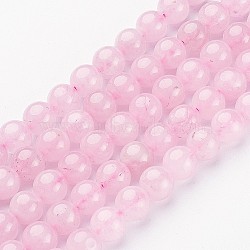 Gemstone Beads Strand, Natural Rose Quartz, Round, about 8mm in diameter, hole: 1mm, about 46pcs/strand, 15~16 inch(X-GSR034)