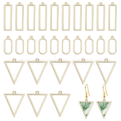 30Pcs 3 Styles Alloy Open Back Bezel Pendants, For DIY UV Resin, Epoxy Resin, Pressed Flower Jewelry, Light Gold, 25~38x11~27.5x1.5~2mm, Hole: 1.5~2.5mm, 10pcs/style(FIND-CA0007-86)