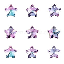 20Pcs Electroplate Glass Charms, Faceted, Star, Medium Orchid, 13.5x13.5x6.5mm, Hole: 1.2mm(GLAA-CJ0001-29)