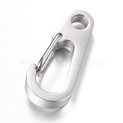 Tarnish Resistant 304 Stainless Steel Keychain Clasp Findings, Stainless Steel Color, 26x11.5x3mm(STAS-R065-74)