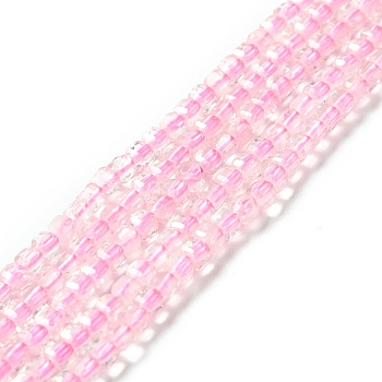 Natural Rose Quzrtz Beads Strands, Faceted, Cube, 2.5x2.5x2.5mm, Hole: 0.7mm, about 170pcs/strand, 15.35''(39cm)