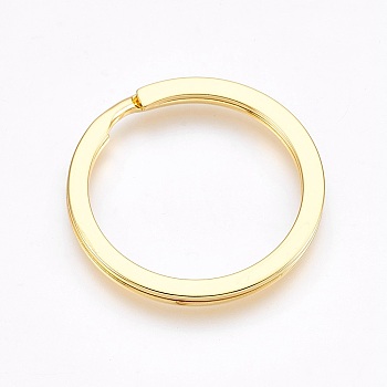 Alloy Split Key Rings, Keychain Clasp Findings, Golden, 32~33x2.5mm, Inner Diameter: 26mm