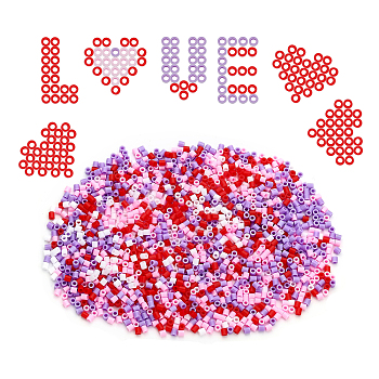 CHGCRAFT 300G 4 Colors PE DIY Melty Beads Fuse Beads Refills, Tube, Mixed Color, 5x5mm, Hole: 3mm, 75g(about 1200pcs)/color