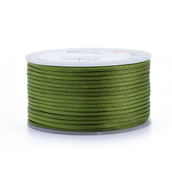 Polyester Braided Cords, for Jewelry Making Beading Crafting, Dark Olive Green, 2mm, about 21.87 yards(20m)/roll