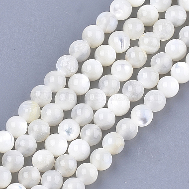 5mm Creamy White Round White Shell Beads