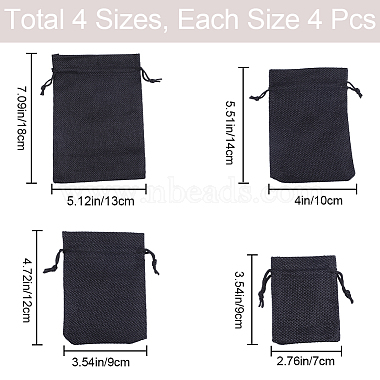 16Pcs 4 Styles Polyester Imitation Burlap Packing Pouches Drawstring Bags(ABAG-BBC0001-01A)-2