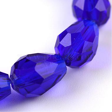 8mm MediumBlue Drop Glass Beads