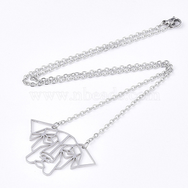 Non-Tarnish 201 Stainless Steel Puppy Pendant Necklaces(NJEW-T009-JN042-1-40)-2