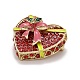 Épingle en émail de boîte cadeau de Noël coeur rouge avec strass(JEWB-A004-09G)-2