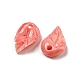 Synthetic Coral Dyed Leaf Charms(CORA-Q034-01-01)-2