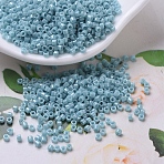 MIYUKI Delica Beads, Cylinder, Japanese Seed Beads, 11/0, Opaque Colours Lustered, (DB0217) Opaque Turquoise Green Luster, 1.3x1.6mm, Hole: 0.8mm, about 100000pcs/500g(SEED-MY11-DB0217)