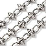 304 Stainless Steel Punk Spike Link Chains, Unwelded, with Spool, Stainless Steel Color, 13x10x6mm(CHS-A021-05P)