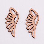 Unfinished Wood Filigree Joiners Links, Laser Cut Wood Shapes, Wing, for DIY Crafts and Jewelry Making, Tan, 51x24x2.5mm, 10pcs/set(WOOD-WH0099-10A)