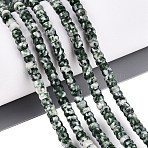 Natural Green Spot Jasper Beads Strands, Rondelle, Faceted, 4x2~2.5mm, Hole: 0.7~1mm, about 156~162pcs/strand, 14.76~15.16 inch(37.5~38.5cm)(G-Q606-46A-07)