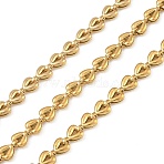 Heart 304 Stainless Steel Link Chains, Soldered, with Spool, Golden, 5.5x4x2mm, about 32.81 Feet(10m)/Roll(SA-CBAF3C0-01G)