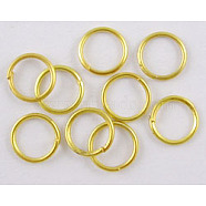 Iron Jump Rings, Open Jump Rings, Cadmium Free & Nickel Free & Lead Free, Golden, 8x1mm, 18 Gauge, Inner Diameter: 6mm, about 7200pcs/1000g(IFIN-R233-1.0x8-NR)