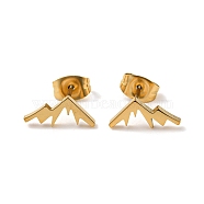 Golden 304 Stainless Steel Stud Earrings for Women, Mountain, 5x12mm(EJEW-E294-01G-01)