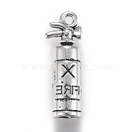Tibetan Style Alloy Pendants, Firefighter, Fire Extinguisher, Antique Silver, 23x7.9x6.5mm, Hole: 1.6mm(X-PALLOY-H190-02AS)
