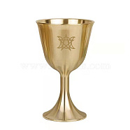 Brass Triple Moon Goddess and Pentagram Altar Goblet Chalice Ornament, Wiccan Supplies and Tools, Moon Pattern, 56mm(WICR-PW0001-23A-04)