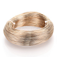 Round Aluminum Wire, Bendable Metal Craft Wire, Flexible Craft Wire, for Beading Jewelry Doll Craft Making, Light Goldenrod Yellow, 22 Gauge, 0.6mm, 280m/250g(918.6 Feet/250g)(AW-S001-0.6mm-26)
