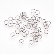 304 Stainless Steel Open Jump Rings, Stainless Steel Color, 22 Gauge, 4.5x0.6mm, Inner Diameter: 3mm, about 666pcs/20g(X-STAS-P204-08P-02)