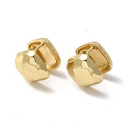 Brass Rhombus Hoop Earrings for Women, Golden, 16x15x15mm, Pin: 0.8mm(EJEW-E275-06G)