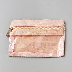 6Pcs Polyester Makeup Storage Zipper Bags, Clutch Bags with Visible Window for Women, Rectangle, Misty Rose, 8x12x0.2cm(AJEW-WH20042-03B)