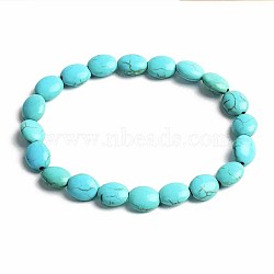 Turquoise Bracelet with Elastic Rope Bracelet, Male and Female Lovers Best Friend(DZ7554-9)