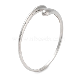 Brass Open Cuff Bangles for Women, Platinum, Inner Diameter: 2-1/8 inch(5.4cm)(BJEW-Z061-12P)