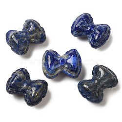 Natural Lapis Lazuli Carved Beads, Bowknot, 13~14x18x8~9mm, Hole: 1.2mm(G-P550-09)