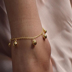 Alloy Tassel Anklets for Women, Golden, Bell, 8-5/8 inch(220mm)(FS-WG28E13-02)