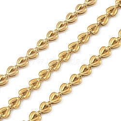 Heart 304 Stainless Steel Link Chains, Soldered, with Spool, Golden, 5.5x4x2mm, about 32.81 Feet(10m)/Roll(SA-CBAF3C0-01G)