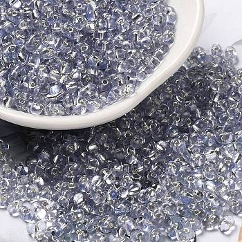 Baking Paint Glass Seed Beads, Peanut, Lavender, 3.5~4x2~2.5x2~2.3mm, Hole: 0.8mm
