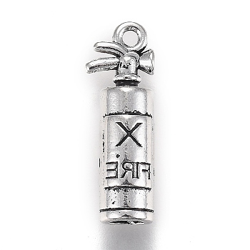Tibetan Style Alloy Pendants, Firefighter, Fire Extinguisher, Antique Silver, 23x7.9x6.5mm, Hole: 1.6mm