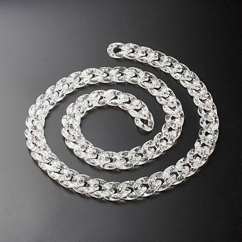 Handmade Acrylic Curb Chains, Twisted Chain , Clear, 29.5x20.5x6mm, 39.37 inch(1m)/strand
