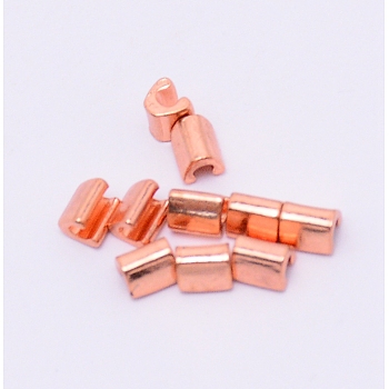 Clothing Accessories, Brass Zipper On The Top of The Plug, Rose Gold, 3.5x3x3mm