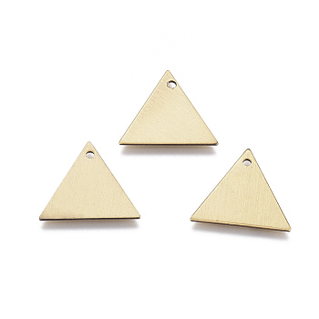 Brass Pendants, Triangle, Brushed Antique Bronze, 16x18x0.8mm, Hole: 1mm