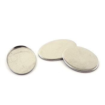 304 Stainless Steel Plain Edge Bezel Cups, Cabochon Settings, Oval, Stainless Steel Color, Tray: 35x25mm, 36x26x2mm
