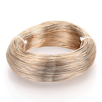 Round Aluminum Wire, Bendable Metal Craft Wire, Flexible Craft Wire, for Beading Jewelry Doll Craft Making, Light Goldenrod Yellow, 22 Gauge, 0.6mm, 280m/250g(918.6 Feet/250g)
