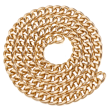 Aluminium Curb Chains, Unwelded, Light Gold, Link: 16.5x13x3.5mm, about 39.37 inch(1m)/strand