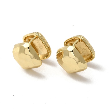 Brass Rhombus Hoop Earrings for Women, Golden, 16x15x15mm, Pin: 0.8mm