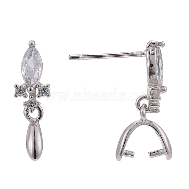 Rhodium Plated 925 Sterling Silver Stud Earring Findings(STER-F048-34P)-3