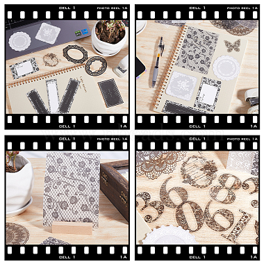 Black & White Lace DIY Scrapbooking Kits(STIC-WH0024-01)-6