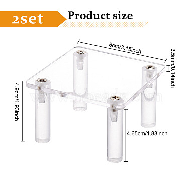 正方形の透明なアクリル製ミニフィギュア ディスプレイ スタンド(ODIS-WH0002-48A)-2