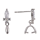 Rhodium Plated 925 Sterling Silver Stud Earring Findings(STER-F048-34P)-3