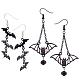 anattasoul 2 пары пар 2 серьги с подвесками в стиле летучей мыши из сплава со стразами(EJEW-AN0002-47)-1