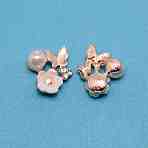 Alloy Butterfly Cabochons, with Plastic Imitation Pearl & Rhinestone & Resin Flower, Cadmium Free & Lead Free, Golden, 14x14x7mm(PALLOY-WH0096-02)