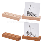 8Pcs 2 Color Wooden Card Holders Base, Rectangle, Mixed Color, 24.5x80x14mm, 4pcs/color(AJEW-GA0003-66)